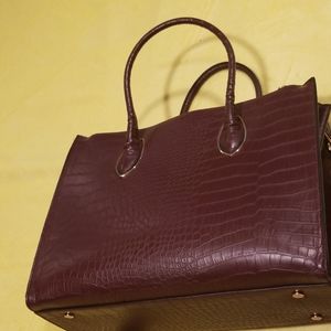 Burgundy handbag